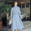Mori Girl Printemps Automne Femmes Corduroy Genou Robe Casual Taille élastique Vintage Robes à manches longues coréenne douce 210520