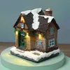 Christmas Decorations Decoration Led Luminous Hut Village House Building Resin Home Display Party Ornament Holiday Gift Decor Orna228w