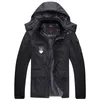 Vattentät Tjock varm vinter Mäns Fleecejacka Stor storlek 7XL 8XL Anorak Male Coat Quilted Hooded Windbreaker Casual Men Parka 210518