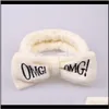 Omg Buchstabe Coral Fleece Wash Face Bow Haarbänder für Frauen Mädchen Stirnbänder Kopfbedeckung Haarbänder Turban Haarschmuck 6 Stück Oookq Xiawf