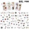 Nail Art Sticker Bläck Blomma 3d Dekorativ Dekal Big Belt Adhesive Animal Plant Fruit Letter Green Red Rose Art DIY Summer