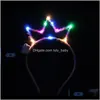 Enfant Adulte LED Glow Light Tiara Crown Head Port Royal Princess Head Bandeau Partie Anniversaire Chef de Noël Chef de Noël Oxdoh Cheveux Braid 5E7bo