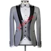 Beau smoking à revers personnalisé pour hommes, costumes de mariage/bal/dîner, Blazer (veste + pantalon + cravate + gilet) W889