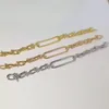 Europa Amerika Mode-Stil Armband Dame Frauen Messing graviert T Brief 18 Karat vergoldet U-förmige Kette Armbänder 3 Farbe