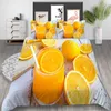 Conjuntos de cama Conjunto 3D Impresso Duveta Copa Cama Colorido Frutas Home Têxteis para Adultos Bedclothes com fronha