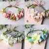 Headpieces 2022 Spring Rose Flower Crowns Romantic Chic Floral Garlands For Bride Wedding Boho Women Wreaths Girls Jewelry Gifts