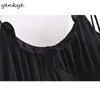 Vintage Black Sexy Cami Top Women Holiday Summer Crop Female Casual Chiffon s 210514