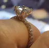 Pırıltılı 925 Sterling Ring Gümüş In14K Altın Dolgulu Beyaz Mavi Safir Elmas Nişan Gelin Aly Bandı Jewelry5467276