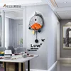 MEISD créatif étanche imprime Art montre pendule avec autocollant mural décor à la maison horloges Quartz silencieux Horloge 210325