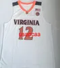 Custom XXS-6XL Vintage Men Uva Cavalier de'andre Hunter #12 College Real Embroidery Jersey of Custom enige naam of nummertrui