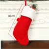 Julstrumpor Santa Claus sock Plaid Burlap Xas Tree Decoration Nyårsgåva Candy Väskor