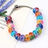 100pcs/lot Mix Color DIY Round Loose Resin Acrylic Beads Charms Big Hole Available for European Jewelry Bracelet Bangle
