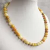 Brasilien Alte Gelbe Topas Jade Halskette Vintage Naturstein Schmuck Edle Elegante Exquisite Perlen Kette Choker Collier Ketten