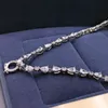 Djmax 100% 925 Sterling Silver Full High Carbon Diamond Chains Collier pour les femmes Sparkling Wedding Party Fine Jewelry Wholesale