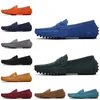 Wholesale Non-Brand men dress suede shoes black dark blue red gray orange green brown mens slip on lazy Leather shoe 38-45