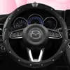 ステアリングホイールカバーカバー2 3 6 Axela Atenza CX-3 CX-5 CX5 CX-7 CX-9アクセサリーのマイクロファイバーレザーノンスリップカーカバーカバーケース