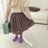 spring children's skirts girls floral chiffon pleated skirt baby girl cloth 210515