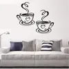 Wall Stickers Double Coffee Cups Sticker PVC Art Decals Adhesive Kitchen Room Decor TS3