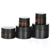 5g 10g 15g 20g 30g 50g Amber Glass Bottles Face Cream Jar Refillable Bottle Cosmetic Makeup Storage Container with Screw Cap and Inner Liner