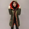 Winter Hooded dikke vrouw lange jas casual slanke dames jas met rits vrouwelijke solide katoen gevoerde jassen 211008