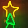 クリスマスツリーの小さなサインホリデー照明パーティーホームバー公共の場所手作りネオンライト12 vスーパーブライト