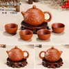 Clay Kung Fu Bule 150 ml Yixing Zisha Chinese Porseleinen thee + 3 Kopieën Cup Handgemaakte Dragon Ceramic Waterkoker 210813