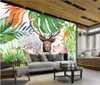 Beställnings- foto bakgrundsbilder 3d väggmålningar tapeter europeisk abstrakt akvarellblommor och frukter färg dröm hjort tv bakgrunds väggpapper hem dekoration målning