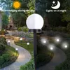 ABD Stok 2x Güneş Sensörü Topu Akıllı Işık Lambaları Kontrol Açık Su Geçirmez Çim Aydınlatma Tek Lamba Boncuk 2 V 40mAh Soğuk Beyaz Işıklar Yard Veranda Yürüyüş