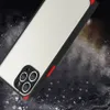 Kvadratisk dubbelfärg Matte genomskinlig mobiltelefonfodral för iPhone 7 8 Plus XR XS 11 Pro max 12 mini Sam A01 A21 A31 A51 A52 Not 20 Ultra OnePlus Nord N100 Huawei P40 Back Cover