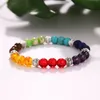 Catena a maglie ALIUTOM Multicolor 7 Chakra Healing Balance Beads Bracciali Yoga Life Energy Bracciale in pietra naturale per donna Uomo Gioielli casual