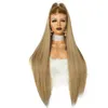 30 cali prosta syntetyczna peruka lniana ombre kolor symulacji ludzkich włosów peruki 11076 # Perruques de Cheveux Humains