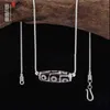 40009 S925 Collier en argent sterling Chaîne de chandail Mode simple Perles Dzi Wild Retro Fine Jewelry