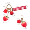 Nyckelring för kvinnor jordgubbe nyckelring flicka smycken simulerad frukt söt bil hängsmycke nyckelhållare nyckelring bästa vän gåva