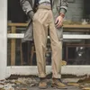 Maden Elastyczne spodnie Vintage Męskie Kombinezon Cargo Work Pant Casual Comalts Sateen Classic Sright Spodnie Dna 210715