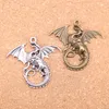18 pièces Antique argent Bronze plaqué dragon ailé mythologie pendentif à breloques collier à faire soi-même Bracelet résultats de Bracelet 43*46mm