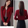 Blusas Mujer Stand Col Pull Blouse Femmes Tops Mousseline Bureau Lady Manches Longues Blanc Rouge Chemise Femme 6469 50 210508