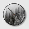 Wall Clocks Nordic Metal Silent Clock Mist Forest Decorative Painting Small Fresh Bedroom Living Room Watch Home Decor 50A048