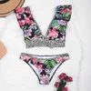 Fırfır Bikinis Push Up Bikini Set Mikro Mayolar Kadınlar Mayo Thong Mayo Kadınlar için Seksi Biquini Yüzme Takım Elbisex0523