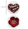 Autocollants adhésifs en forme d'amour rouge 500PCS Rouleau 2.5cm 1 pouce Merci beaucoup Étiquette ronde pour les cadeaux de vacances Décoration de fête d'affaires