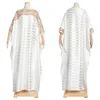 Abbigliamento etnico Abiti stile africano bianco per le donne 2021 Plus Size Abito Africaine Femme Abbigliamento Abaya Dubai Boubou Kaftan Maxi D295q