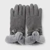 Gants de sport hiver plus velours daim cuir mitaines chaudes femme peluche poignet cachemire épais ceinture élastique écran tactile conduite J100