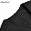 ファッションデザイナー夏エレガントな白/黒のミニドレス女性Vネックサッシ3/4スリーブハイウエストショートジャカード210524