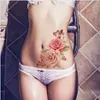 Beleza 1 peça compõem falso tatuagens temporárias adesivos rosa flores braço ombro tatuagem mulheres impermeabildade grande tatuagem no corpo