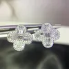 Choucong Unique Stud Boucles d'oreilles Simple Mode Bijoux 925 Sterling Silver T Princesse Cut 3A Cubic Zircon CZ Diamant Eternity Party Femmes Mariage Plante Boucles D'oreilles Cadeau