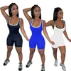 12 färger sexiga kvinnor korta jumpsuits rompers designer solida färg korta byxor onesies ärmlös sportkläder skinny halter bodycon 2022