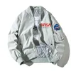 Diseñador de la NASA Chaqueta de los hombres con cremallera Ropa Vuelo Piloto para hombre chaquetas abrigos clásico Bombardero Cortavientos cálido Abrigo grueso de béisbol hip hop streetwear Letra bordada