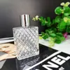 NEW100ml Square Grids Carved Perfume Bottles Clear Glass Empty Refillable fine mist Atomizer Portable Atomizers Fragrance RRE10821