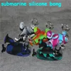 Silicone de vidro submarino fumando cachimbos filtrável erva seca bong tubos de silicone coletor de néctar