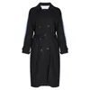 Women's Trench Coats [] Mulheres Black Striped Casual Sashes Rench Lapel Manga Longa Fit Windbreaker Moda Maré Outono Inverno 2022 19D231