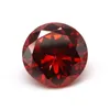 500pcs 1.0 ~ 3.0mm Rund Brilliant Cut Loose Dark Red CZ Stone 5A Kvalitet Garnet Cubic Zirconia Syntetiska pärlor för smycken